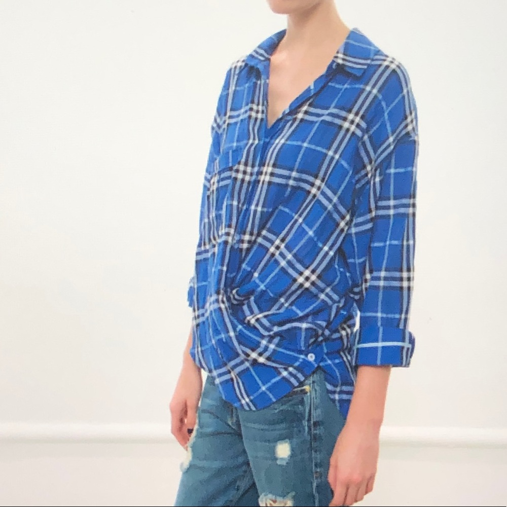 Smythe Blue Plaid Button Down Shirt